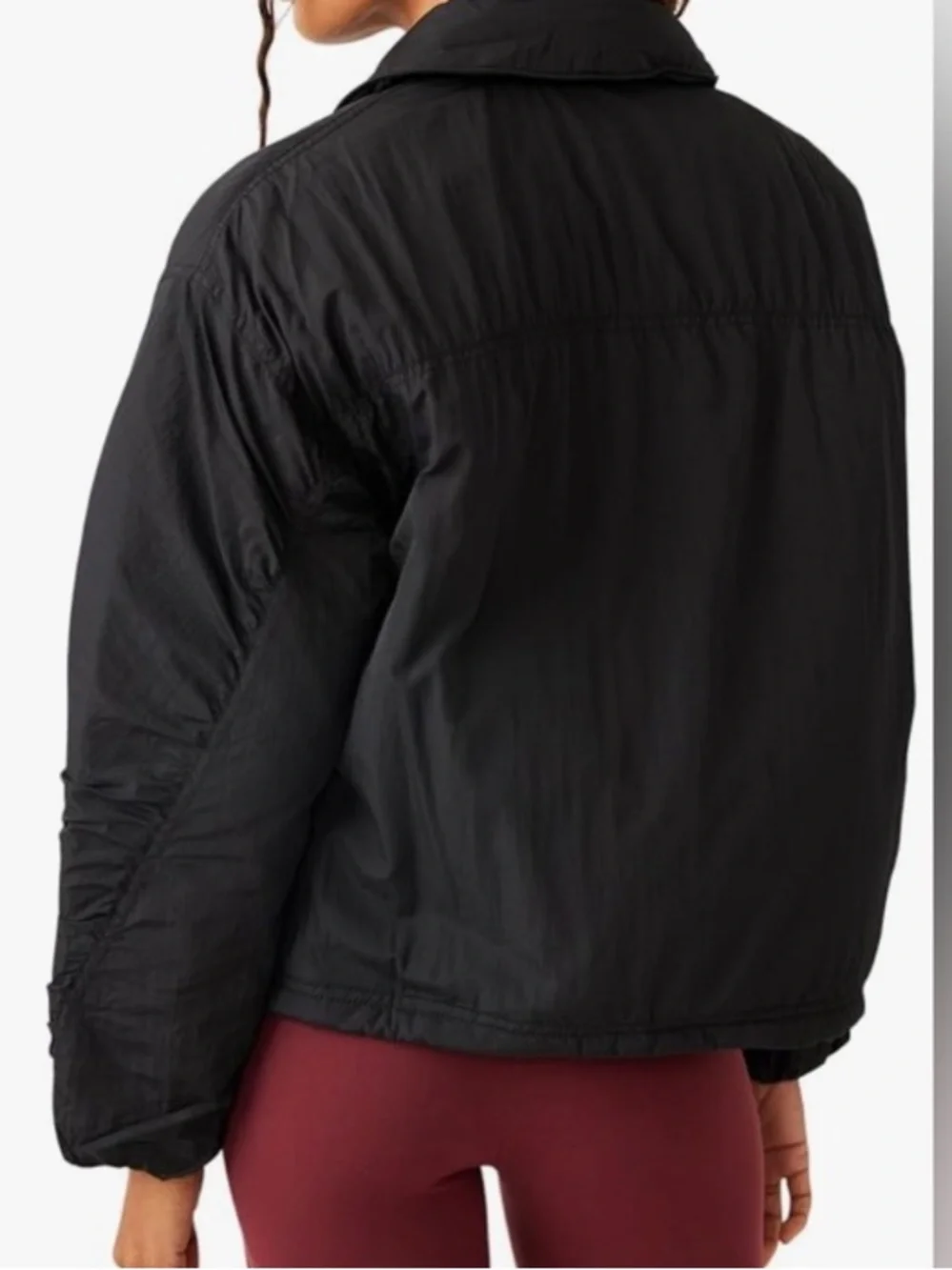 Free people off the bleachers coaches jacket Lightweight Black Women's medium